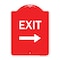Signmission Designer Series Sign Exit W/ Right Arrow 3, Red & White Aluminum Sign, 18" H, 24" L, RW-1824-24045 A-DES-RW-1824-24045 - alternate 1